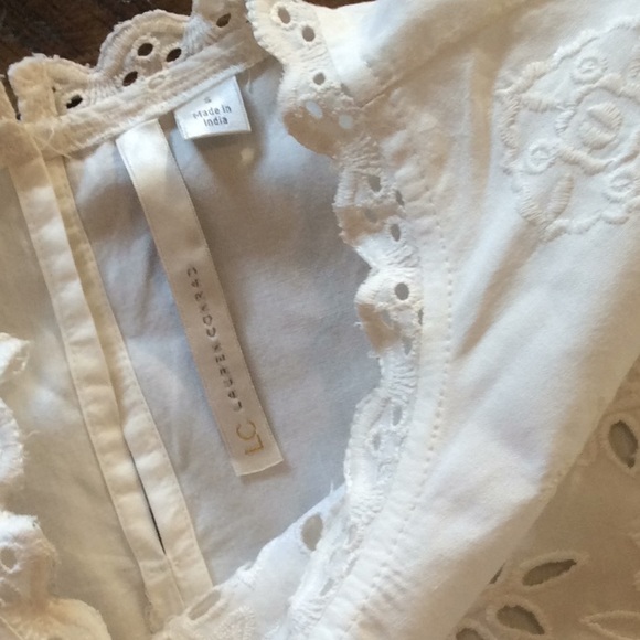 Crisp Embroidered Cutout White Cotton Top, Small, EUC - Picture 4 of 7
